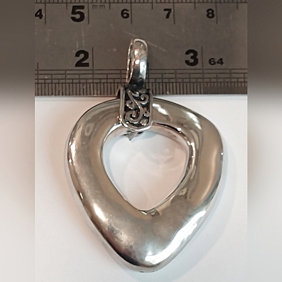 Sterling Silver 925 Heart Pendant Minimalist Design - Picture 7 of 13